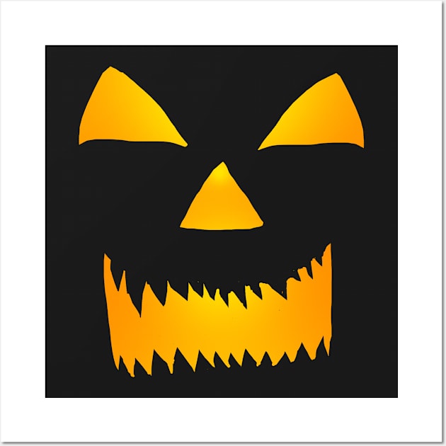 Evil Glowing Jackolantern face Wall Art by Eric03091978